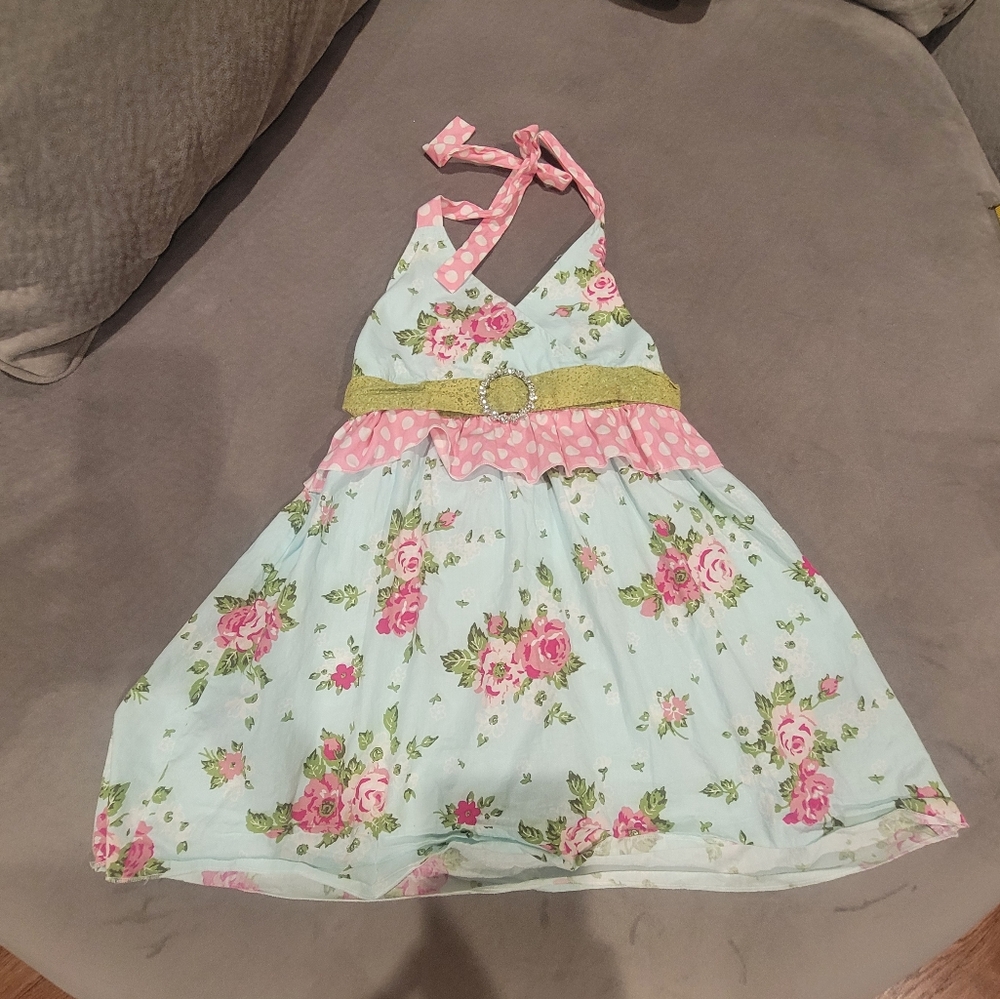 My Vintage Baby Halter Floral Top Size 6X